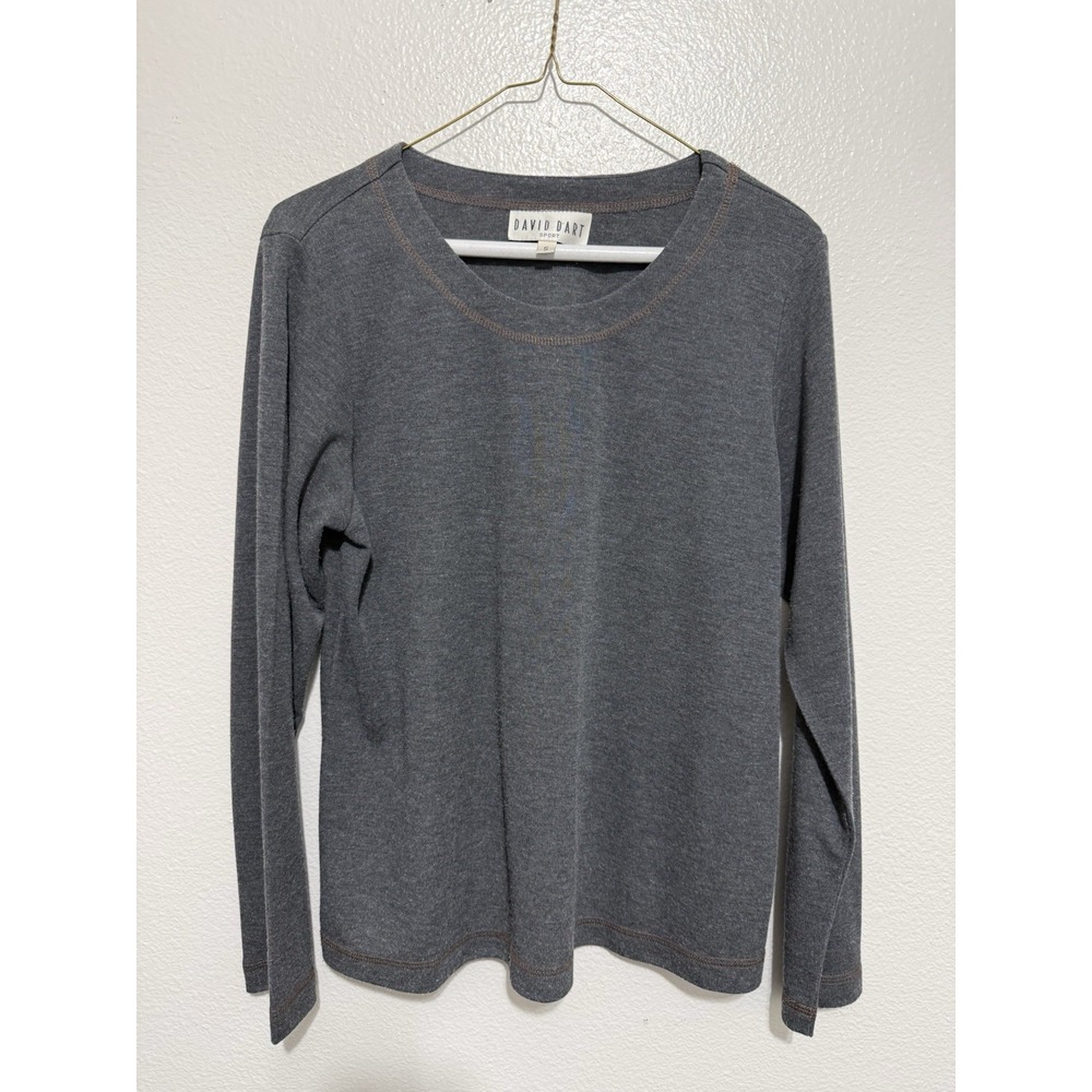 Vintage David Dart Women's Long Sleeve Shirt Dark Gray Sz Small